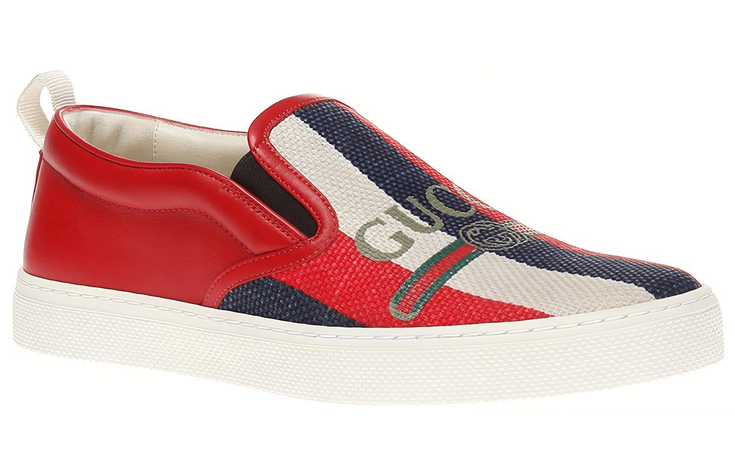 Кеды Gucci Canvas Leather Slip-On Sneakers Red White - изображение 2