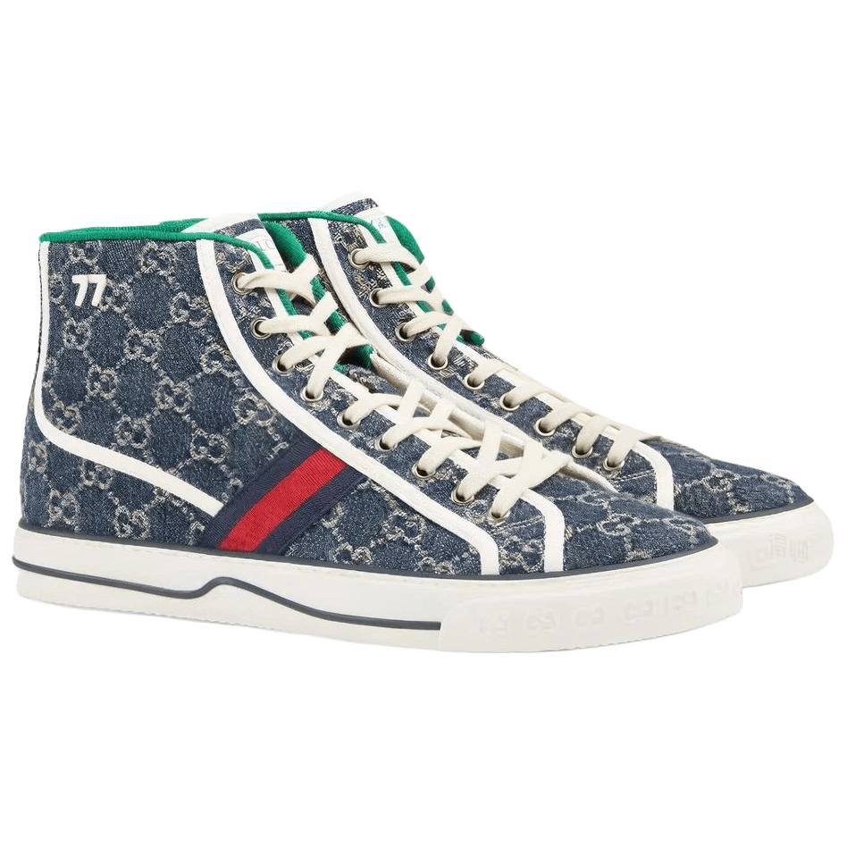 Кроссовки Gucci Tennis 1977 High-Top Blue - изображение 2