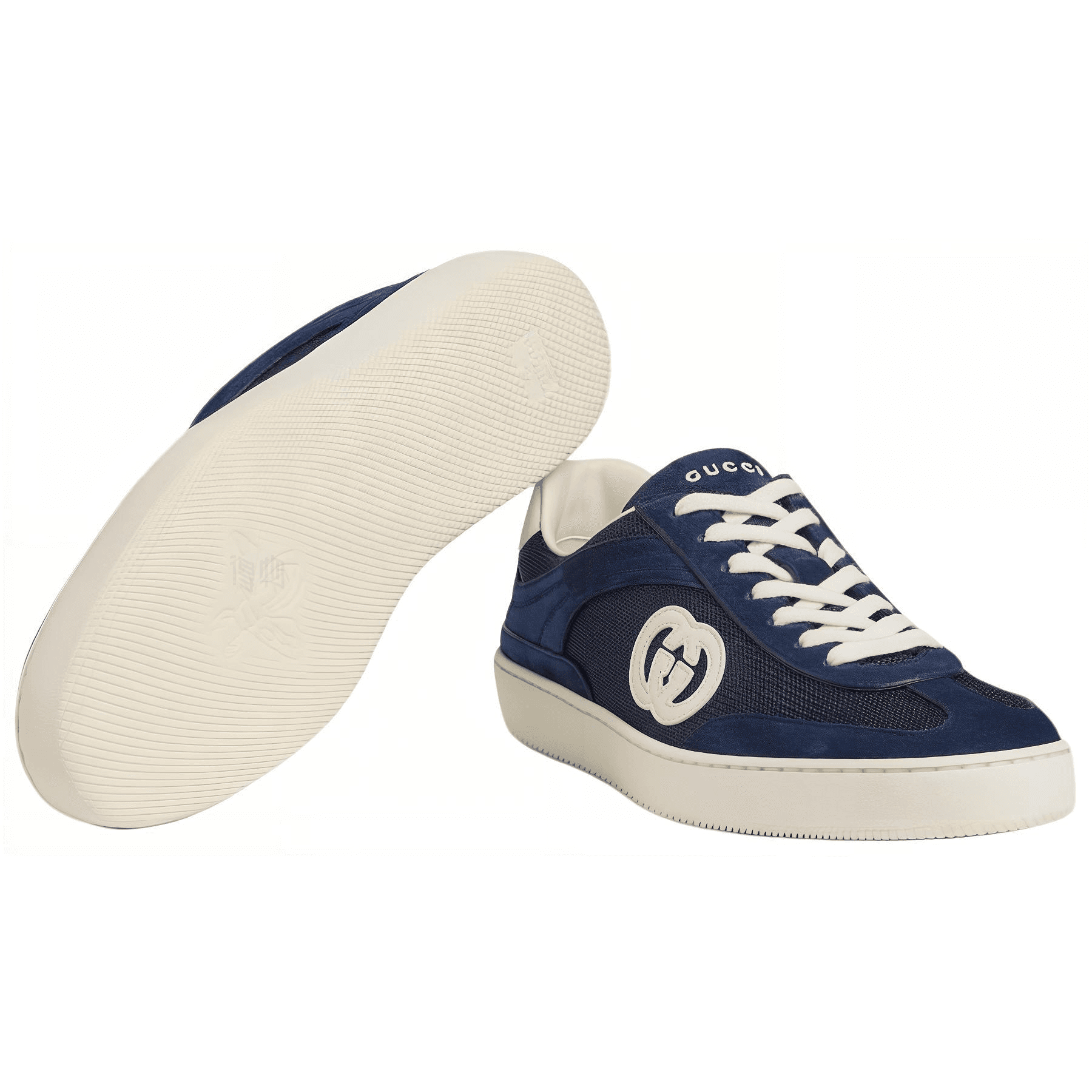 Кроссовки Gucci Suede Low-Top Sneakers Blue - изображение 5