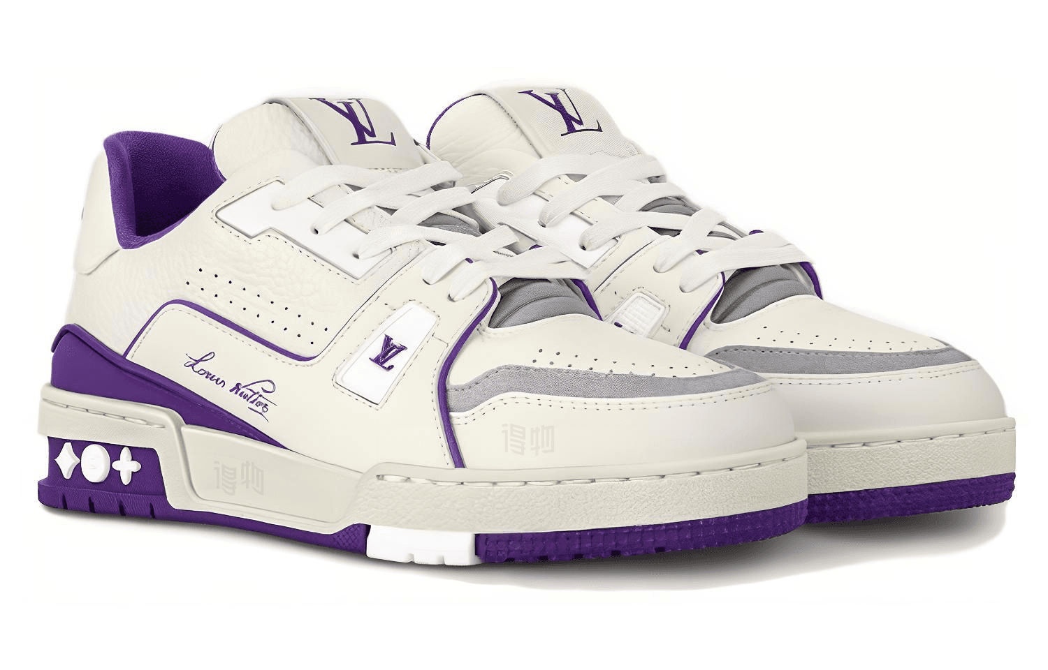 Кроссовки Louis Vuitton Trainer Low Purple White - изображение 2