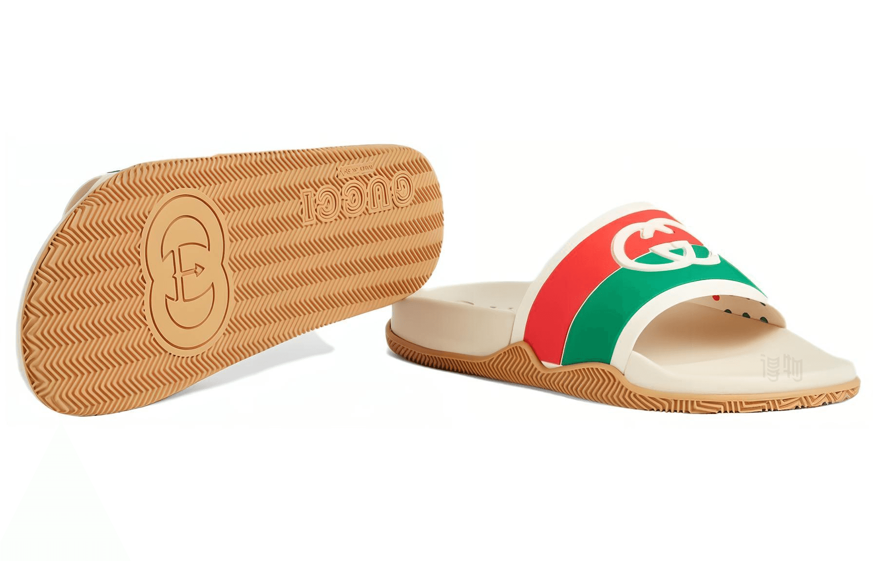Сандалии Gucci Slide Sandals White Orange Green - изображение 6