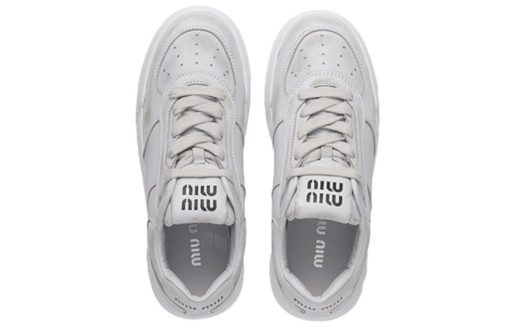 Кроссовки Miu Miu Leather Low-Top Sneakers White - изображение 5
