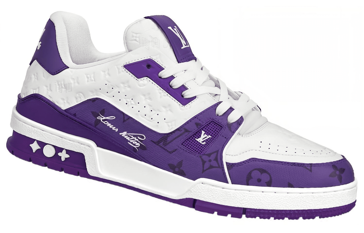 Кроссовки Louis Vuitton Trainer Low White Purple - изображение 2