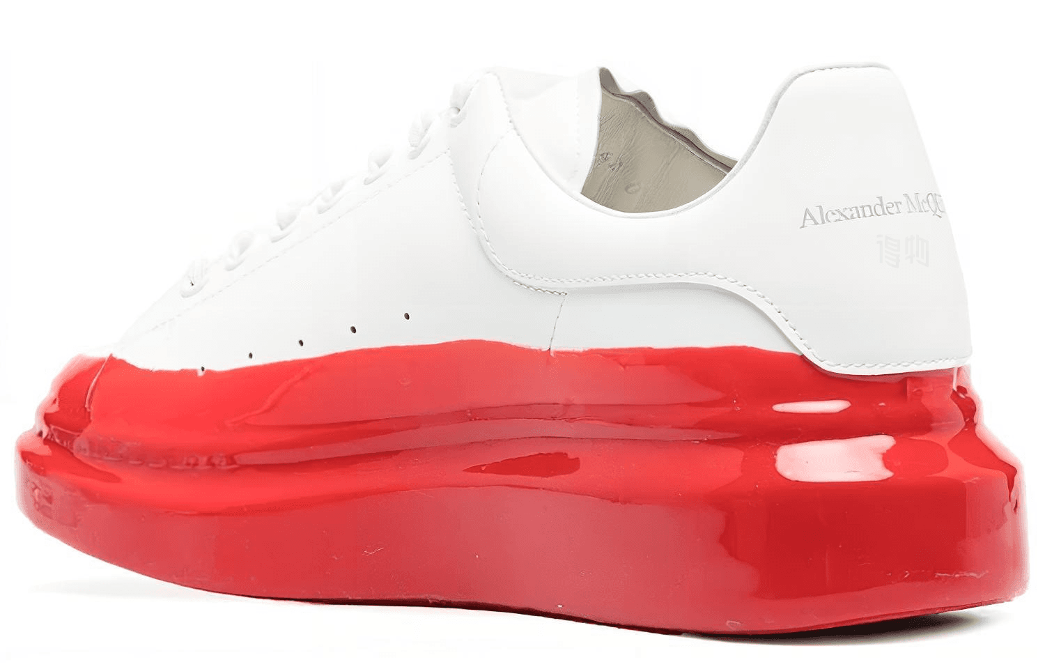 Кроссовки Alexander McQueen Oversized Sneakers White Red - изображение 3