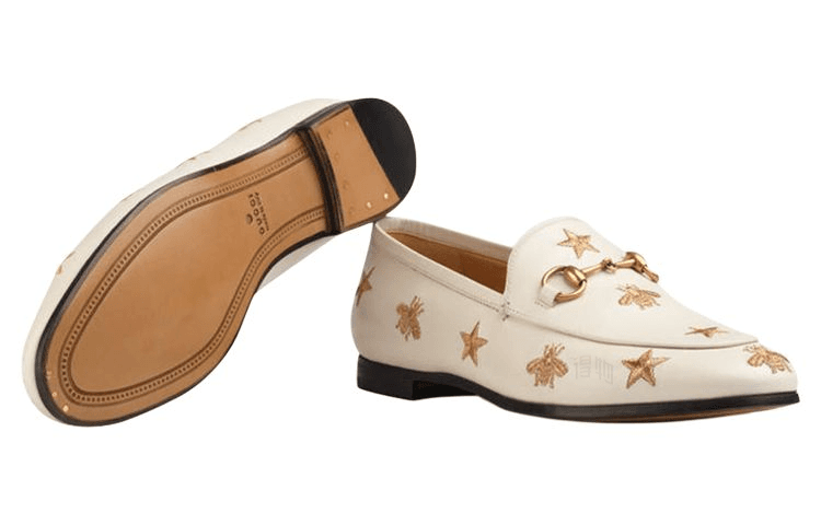 Тапочки Gucci Jordaan Leather Loafers White - изображение 3