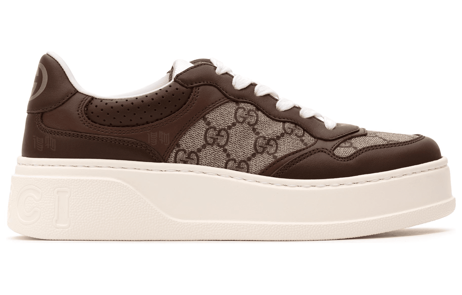 Кроссовки Gucci Brown Leather Low-Top Sneakers - изображение 2