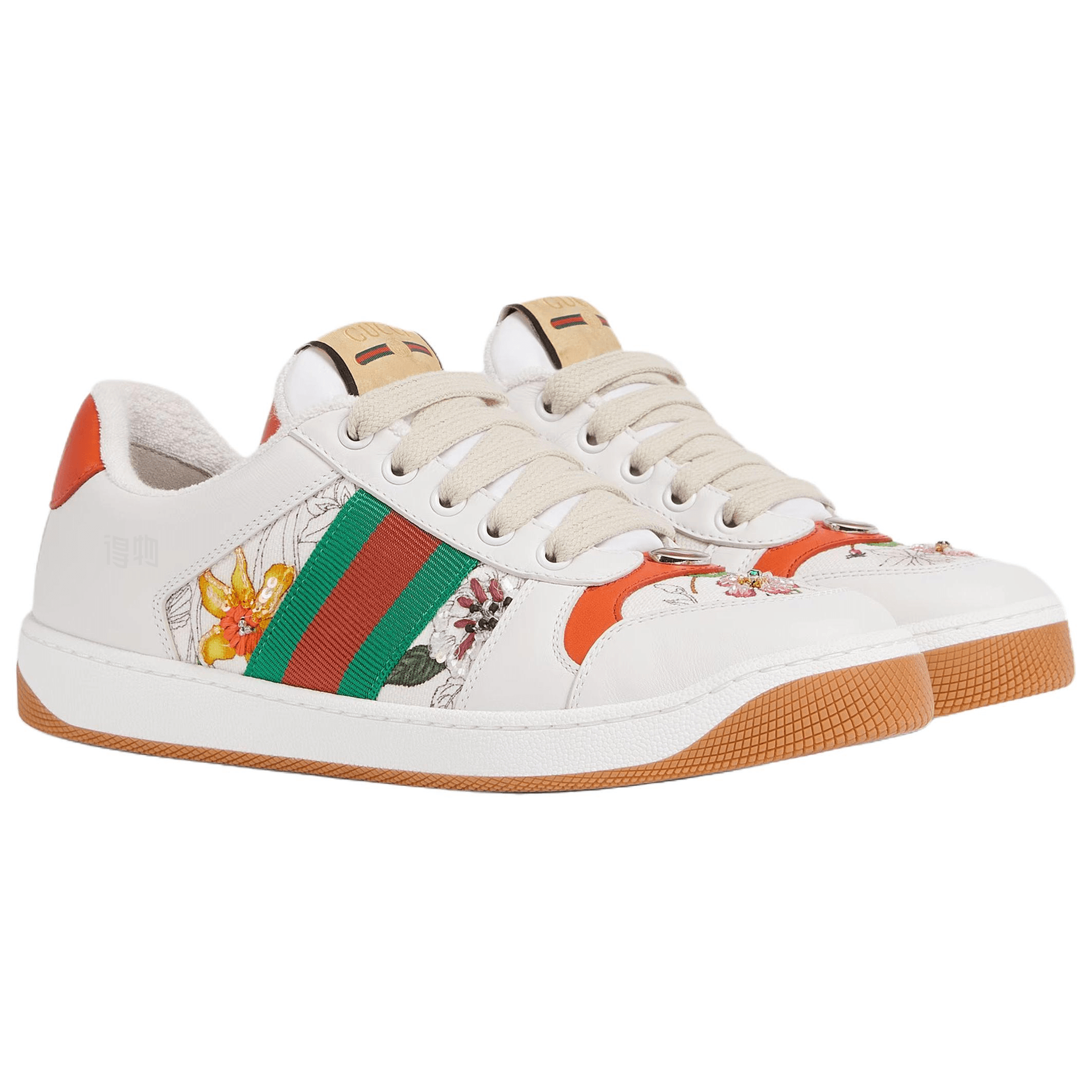Кроссовки Gucci Screener Floral Low Top Sneakers White - изображение 3
