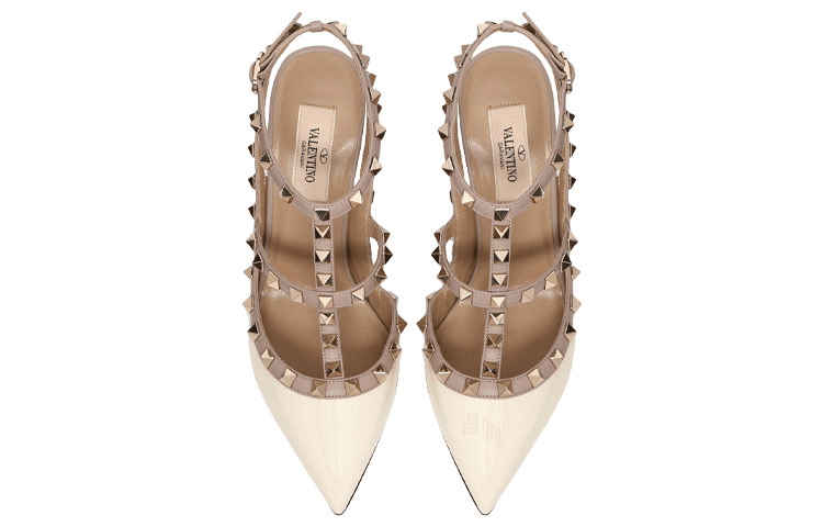 Туфли Valentino Rockstud Patent Leather Heel 10cm White - изображение 4