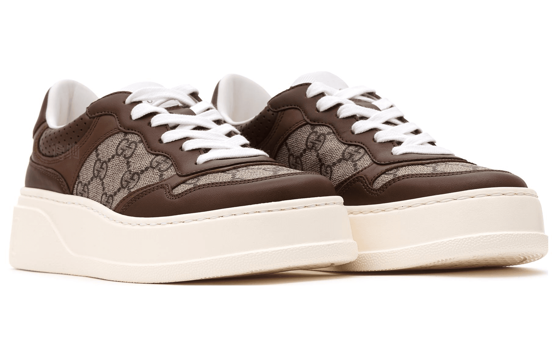 Кроссовки Gucci Brown Leather Low-Top Sneakers - изображение 3