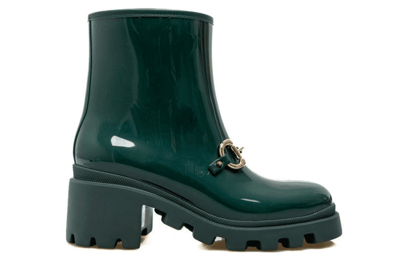 Сапоги Gucci Rubber Horsebit Ankle Boots Green - изображение 2