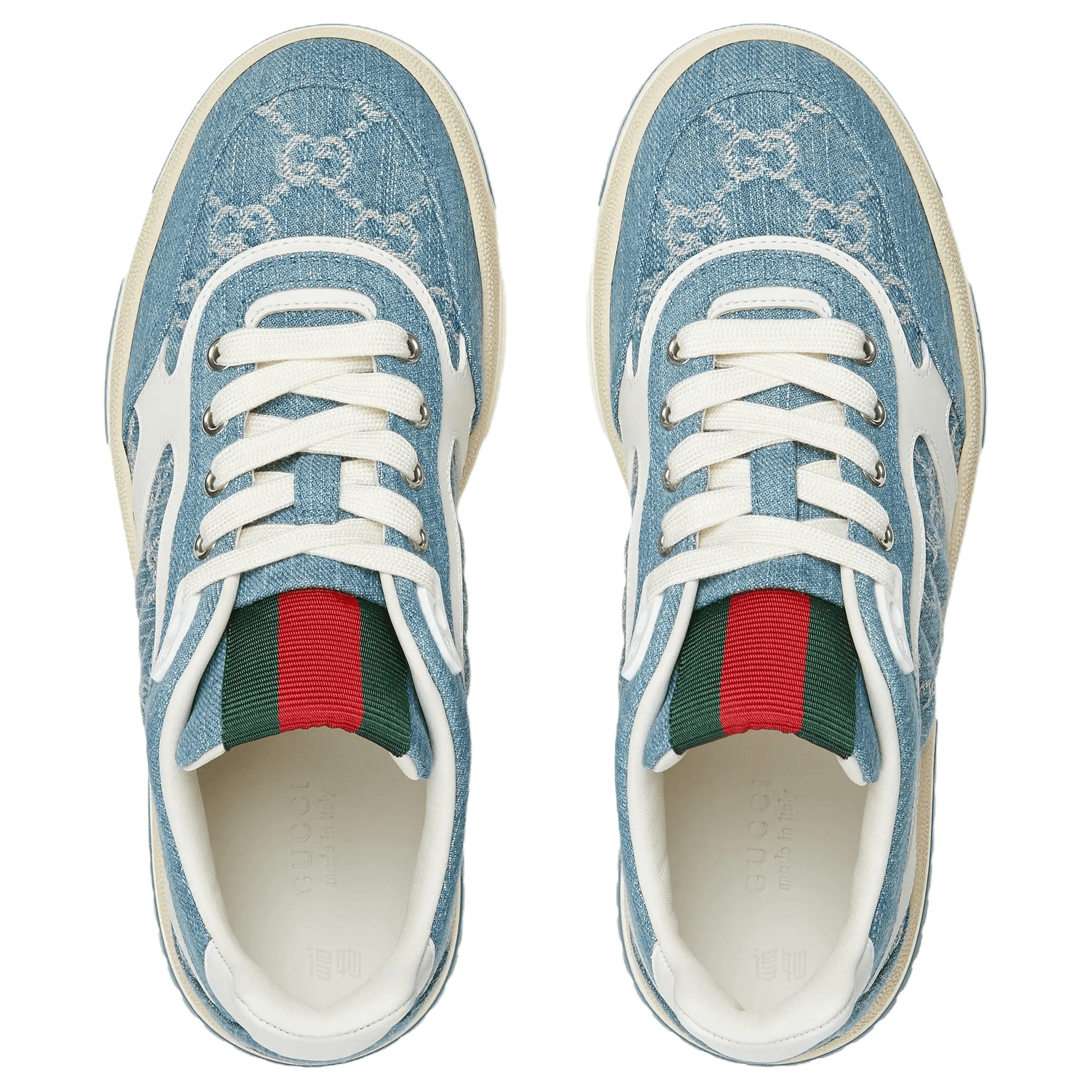 Кроссовки Gucci Re-Web Denim Leather Sneakers - изображение 4