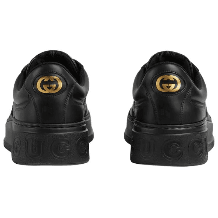Кроссовки Gucci Leather Low Top Sneakers Black - изображение 5