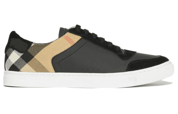 Кроссовки Burberry House Leather Sneakers Black Brown - изображение 2