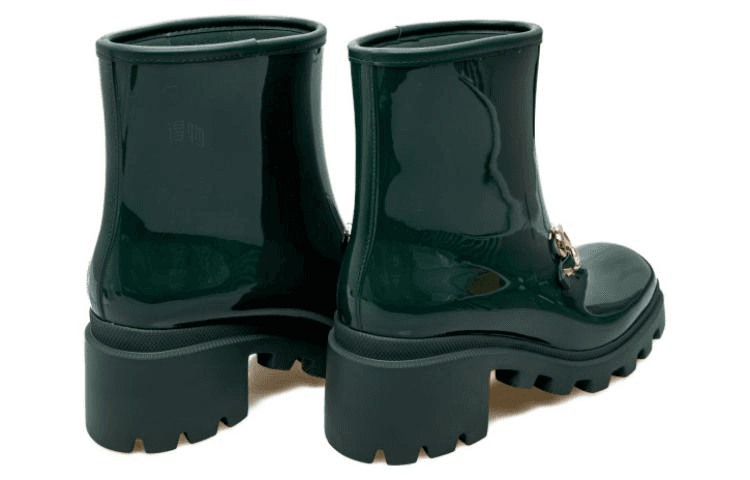Сапоги Gucci Rubber Horsebit Ankle Boots Green - изображение 4