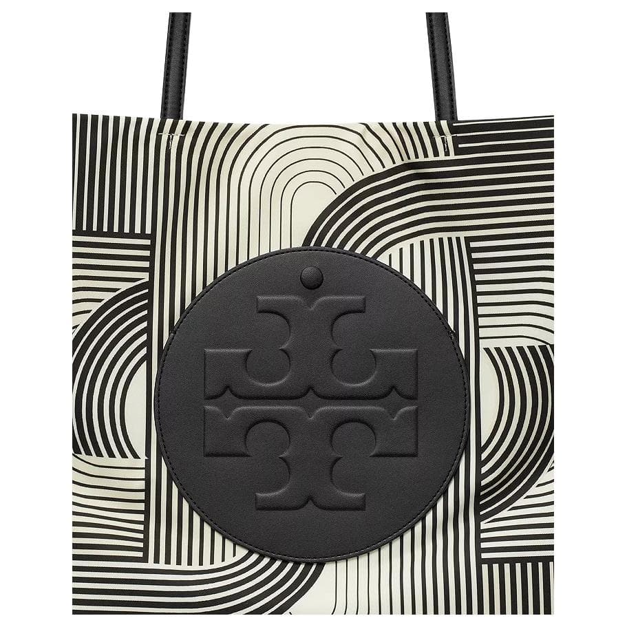 Мини-сумка TORY BURCH Ella Ткань + Искусственная кожа Сумка-тоут Сумка для покупок Сумка через плечо Женская Черная - изображение 5