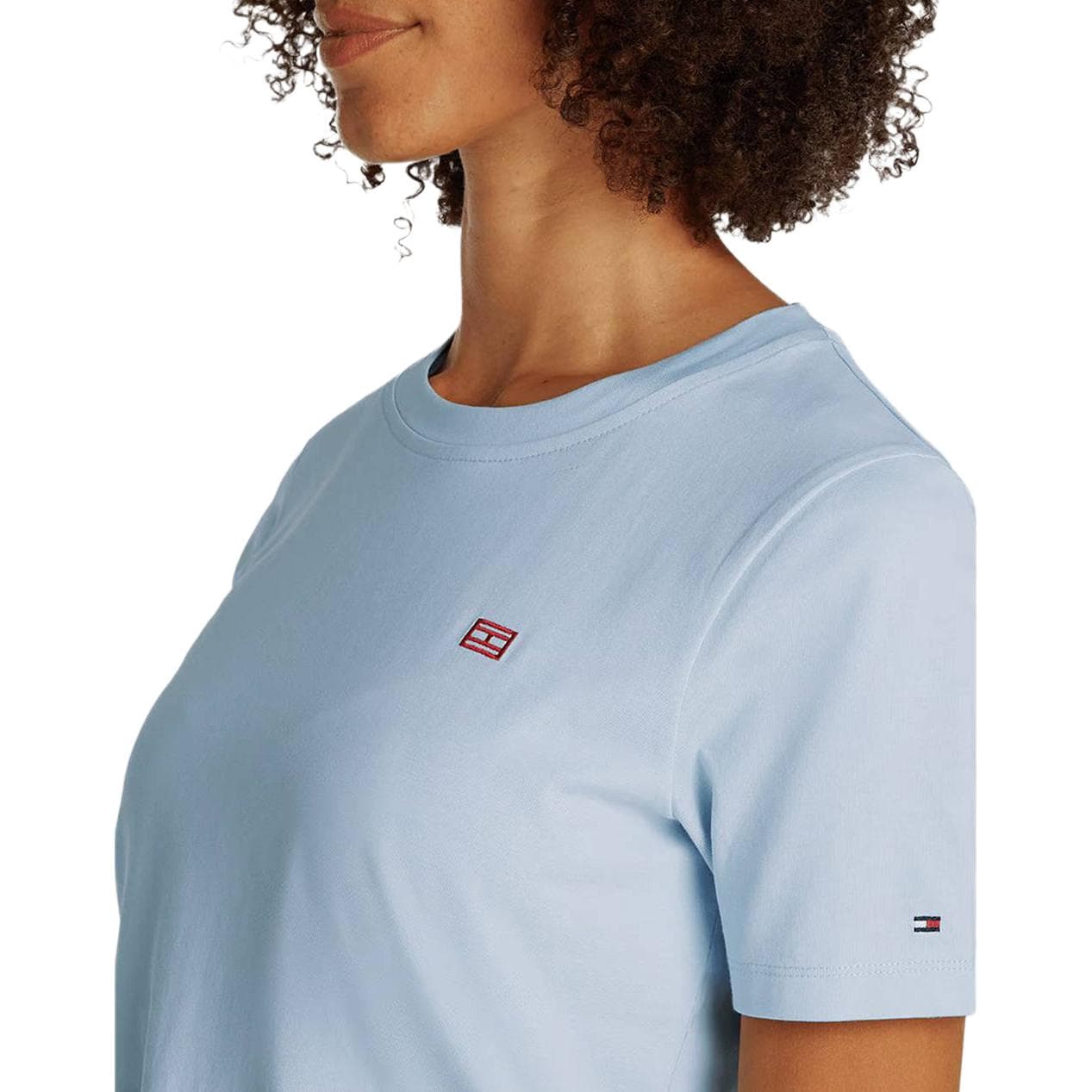 Футболка Tommy Hilfiger T Рубашка Женская Светло-Синяя - изображение 2