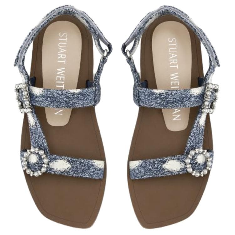 Шлёпанцы stuart weitzman SW CRYSTAL GEO Босоножки и сандалии на ремешке Женские Синий - изображение 5