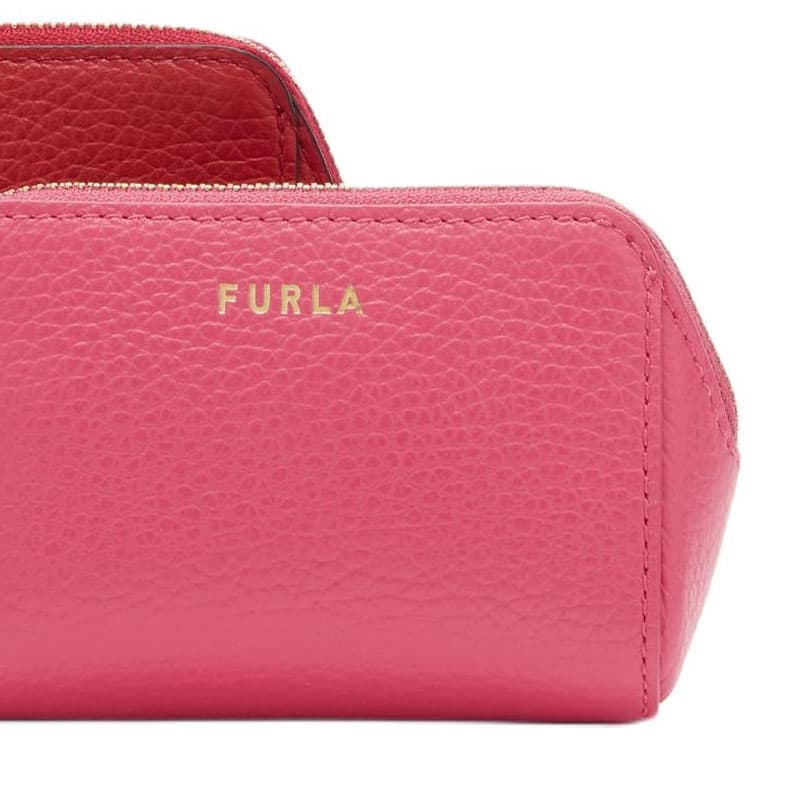 Косметичка Furla Телячья кожа с текстурой Косметичка среднего размера Женская Розовая - изображение 5