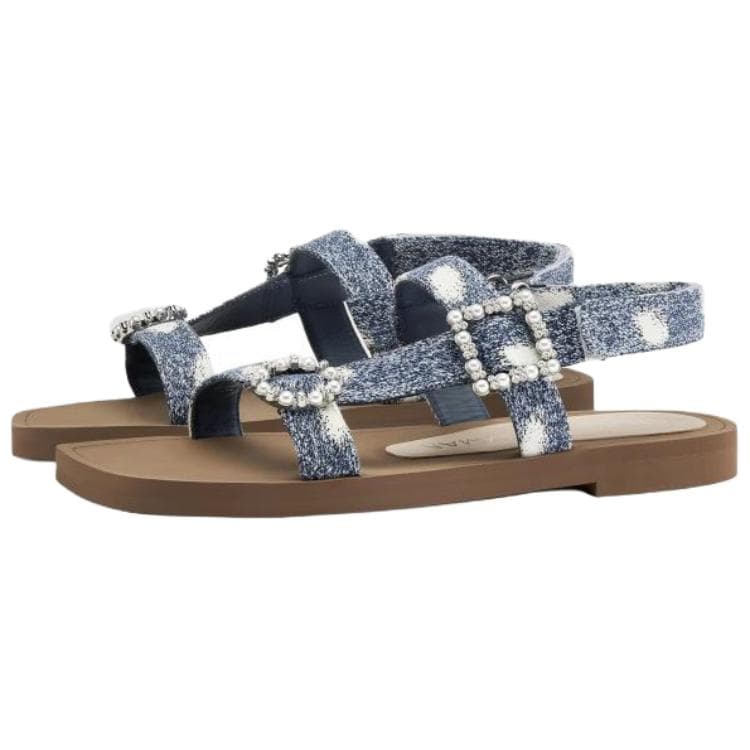 Шлёпанцы stuart weitzman SW CRYSTAL GEO Босоножки и сандалии на ремешке Женские Синий - изображение 3