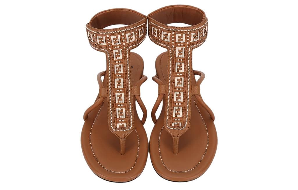 Шлёпанцы Fendi Leather Buckle Platform Sandals Brown - изображение 4