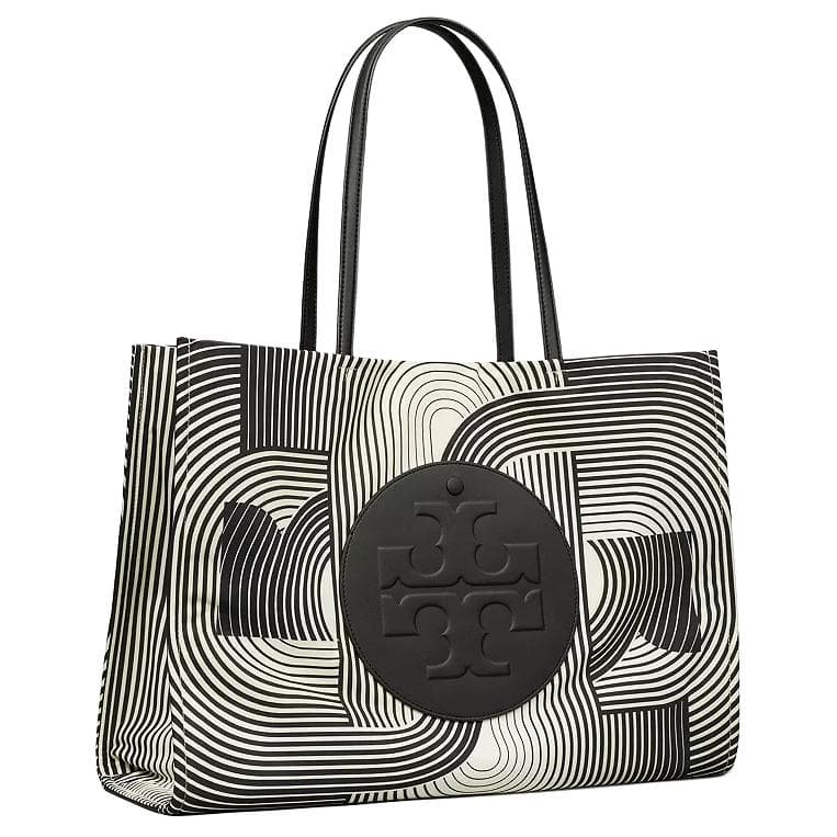 Мини-сумка TORY BURCH Ella Ткань + Искусственная кожа Сумка-тоут Сумка для покупок Сумка через плечо Женская Черная - изображение 2