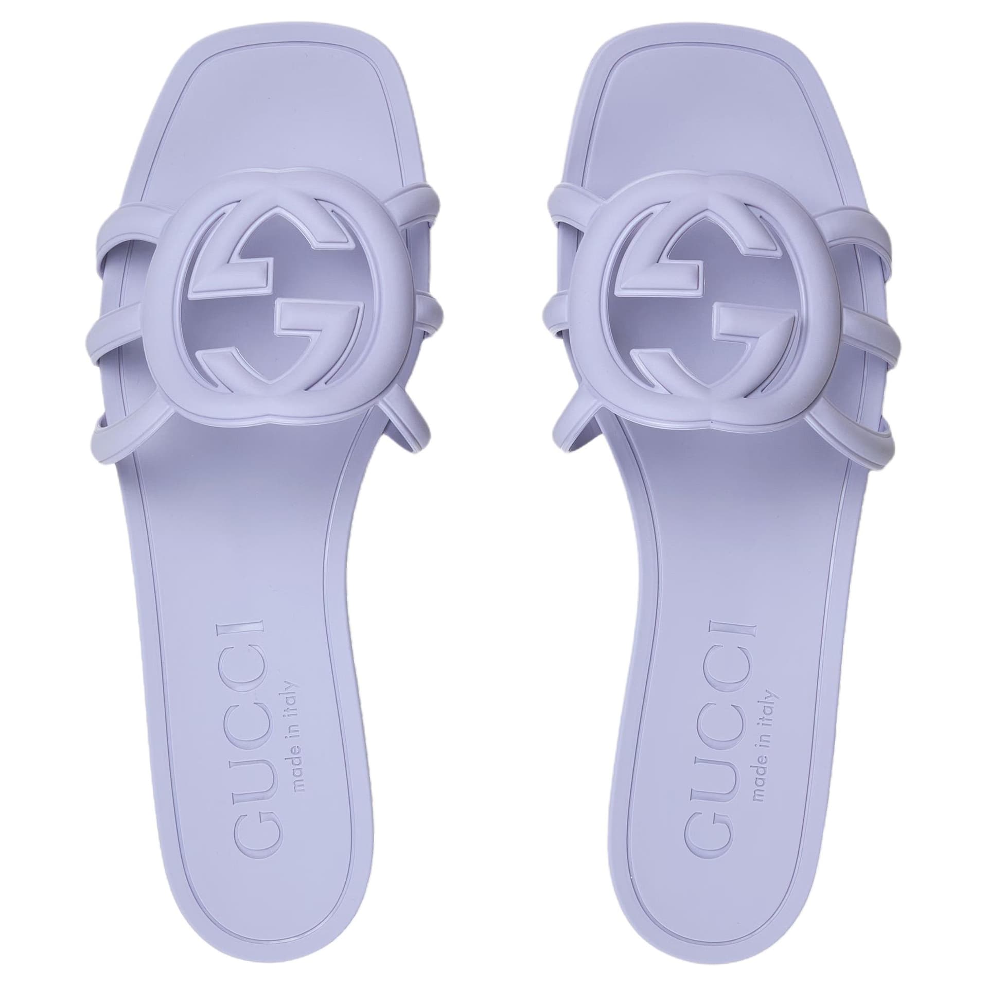 Сандалии GUCCI INTERLOCKING Шлепанцы Женские Светло-фиолетовые - изображение 3