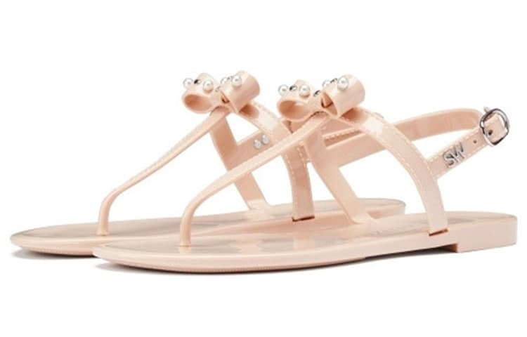 Шлёпанцы stuart weitzman SW Пластик One Шнуровка Сандалии Женские Розовый - изображение 3