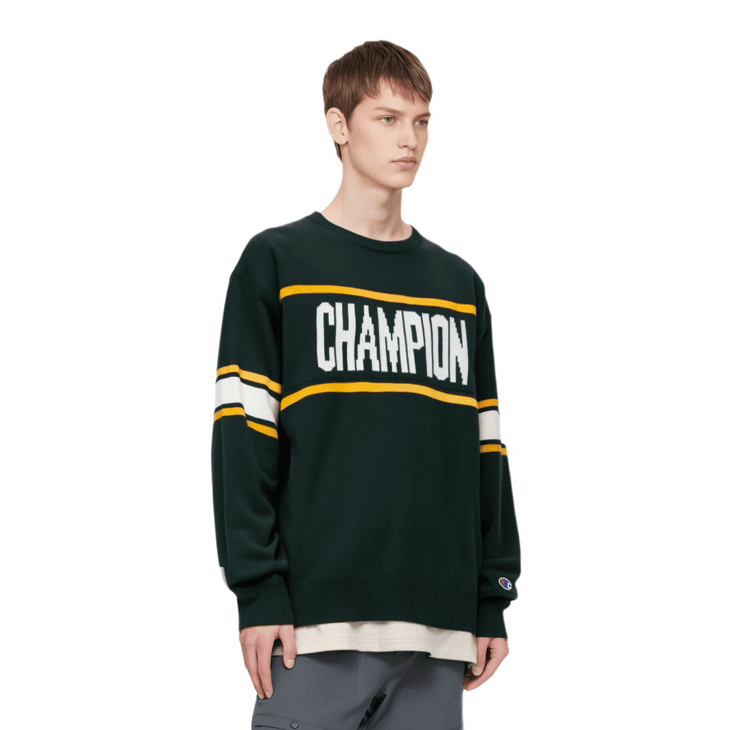 Кофта Champion FW24 Свитер Мужской Темно-зеленый - изображение 2