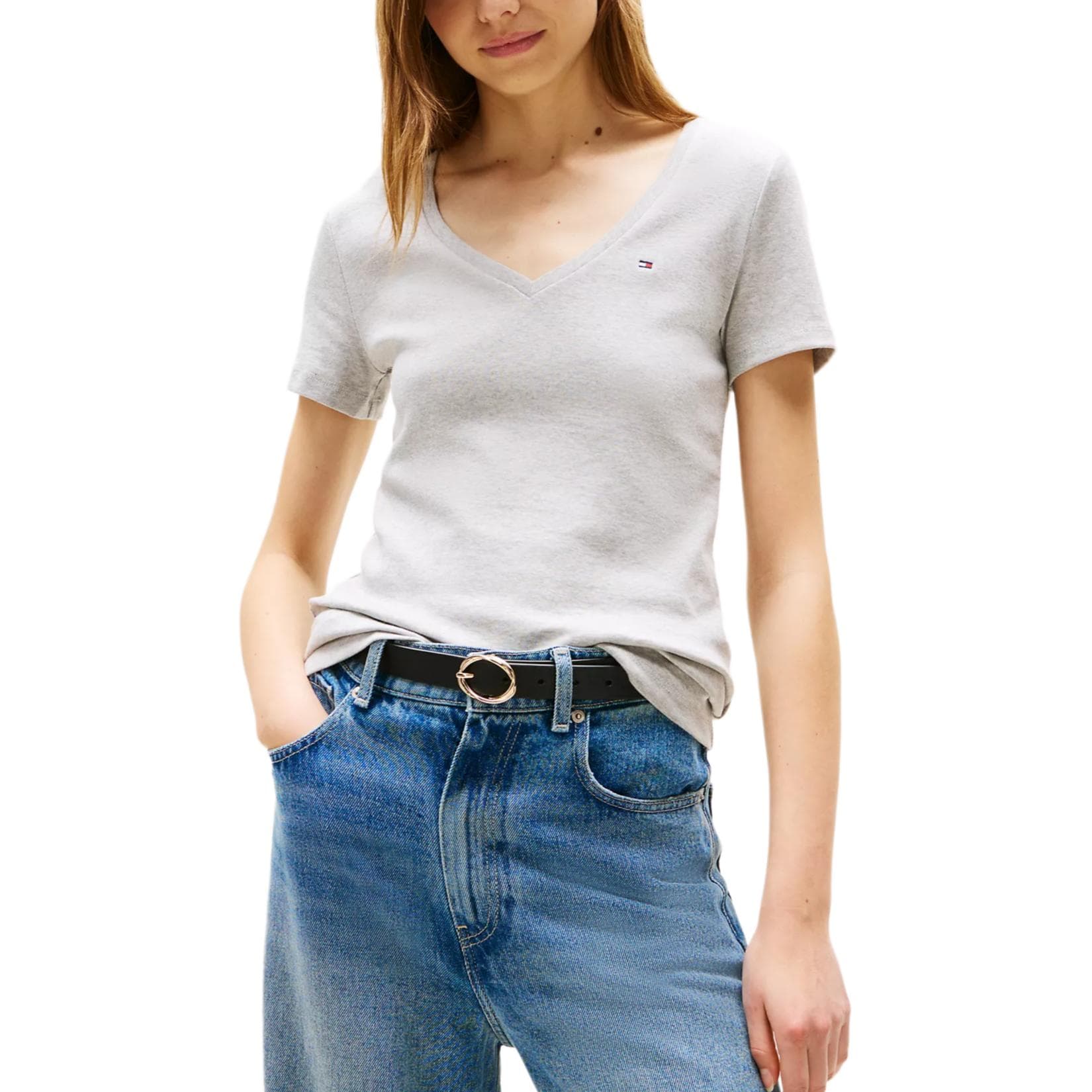 Футболка Tommy Hilfiger SS24 Favorite V-Neck T-Shirt LogoVT - изображение 3