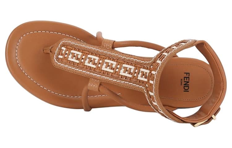 Шлёпанцы Fendi Leather Buckle Platform Sandals Brown - изображение 5