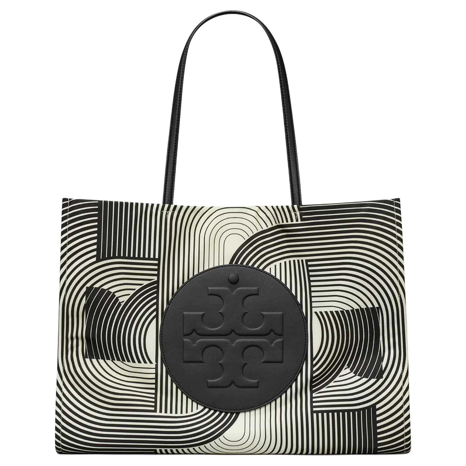 Мини-сумка TORY BURCH Ella Ткань + Искусственная кожа Сумка-тоут Сумка для покупок Сумка через плечо Женская Черная - изображение 1