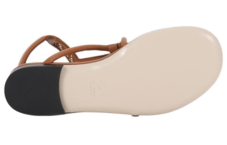 Шлёпанцы Fendi Leather Buckle Platform Sandals Brown - изображение 6