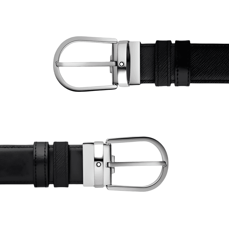 Ремень MONTBLANC Кожаный ремешок Мужской Черный Ширина 3,5 см - изображение 2