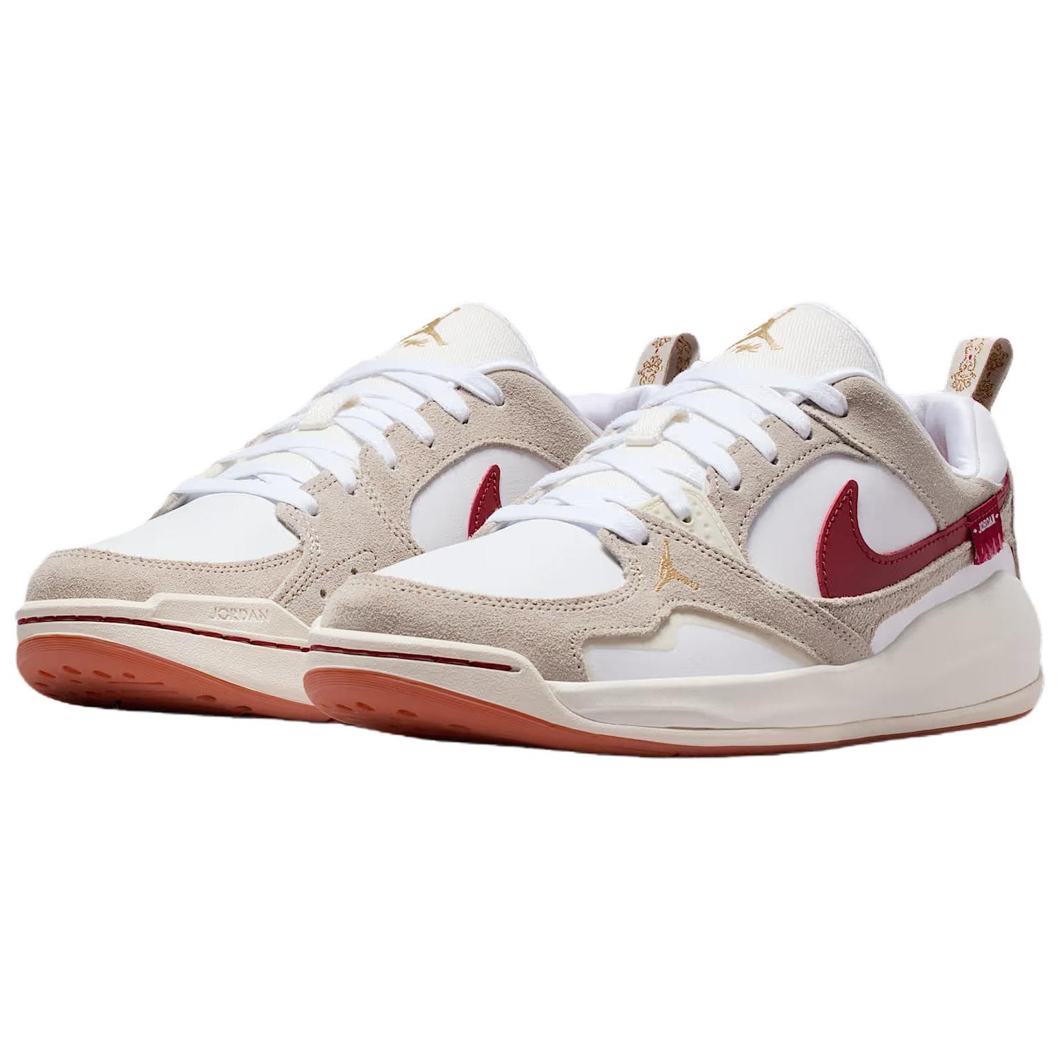Кроссовки Джордан CMFT Era Дышащий Low Топ Ретро-баскетбольные кроссовки Women's White Красный - изображение 3