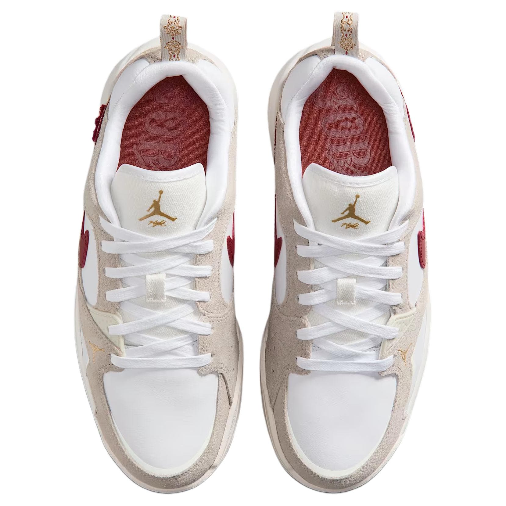 Кроссовки Джордан CMFT Era Дышащий Low Топ Ретро-баскетбольные кроссовки Women's White Красный - изображение 4
