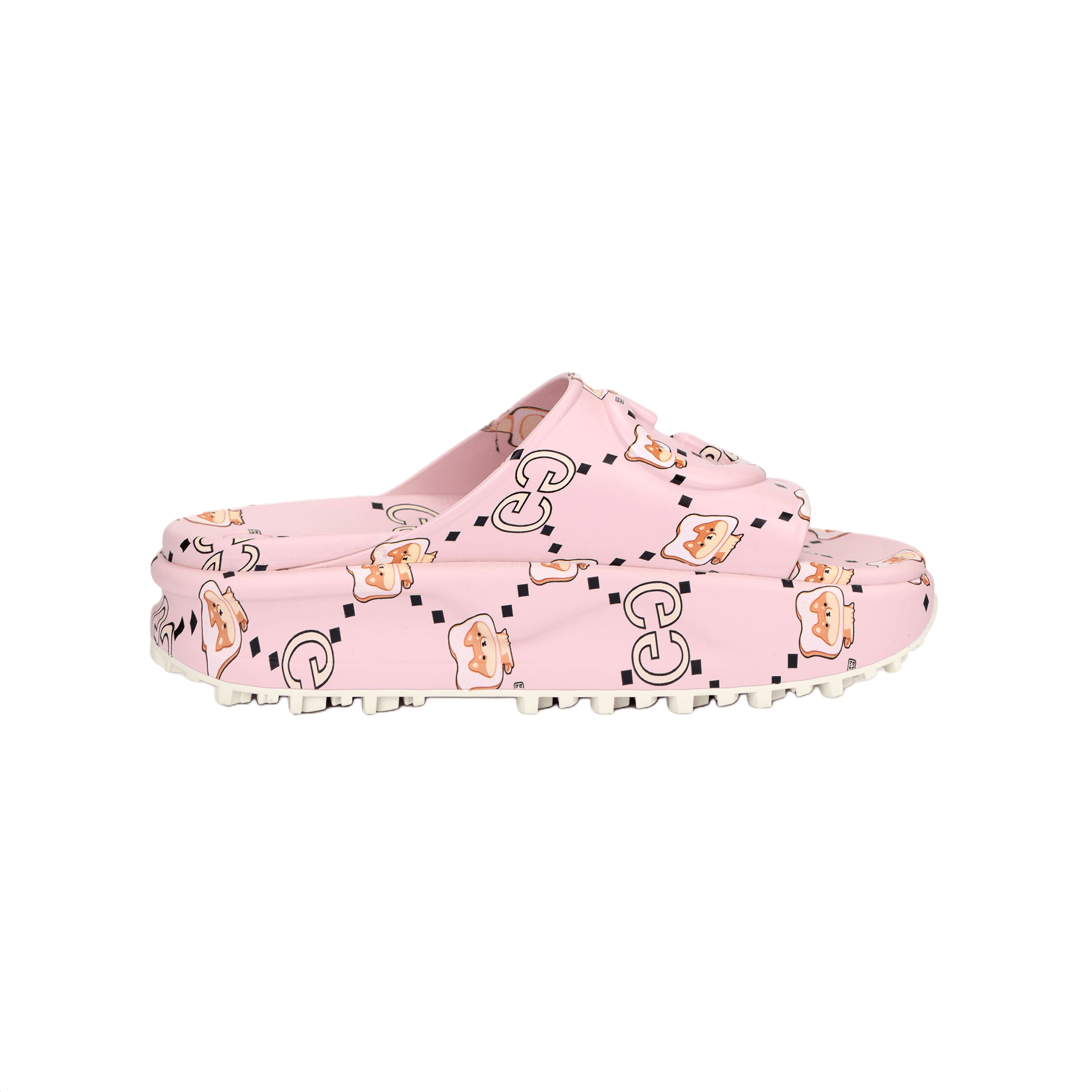 Сандалии Gucci Rubber Animal Print Slides Pink - изображение 2