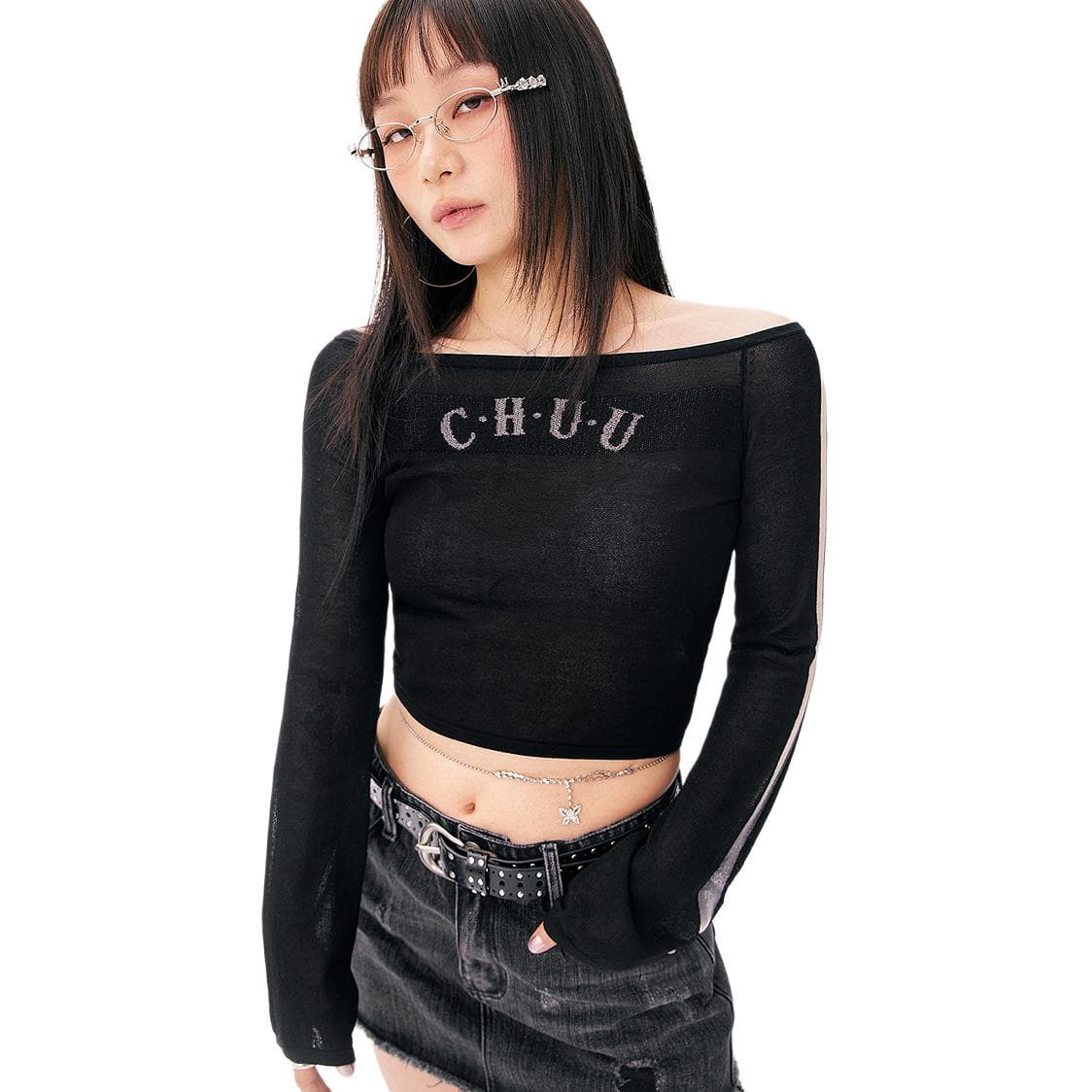 Кофта CHUU Черный Женский Трикотаж - изображение 6