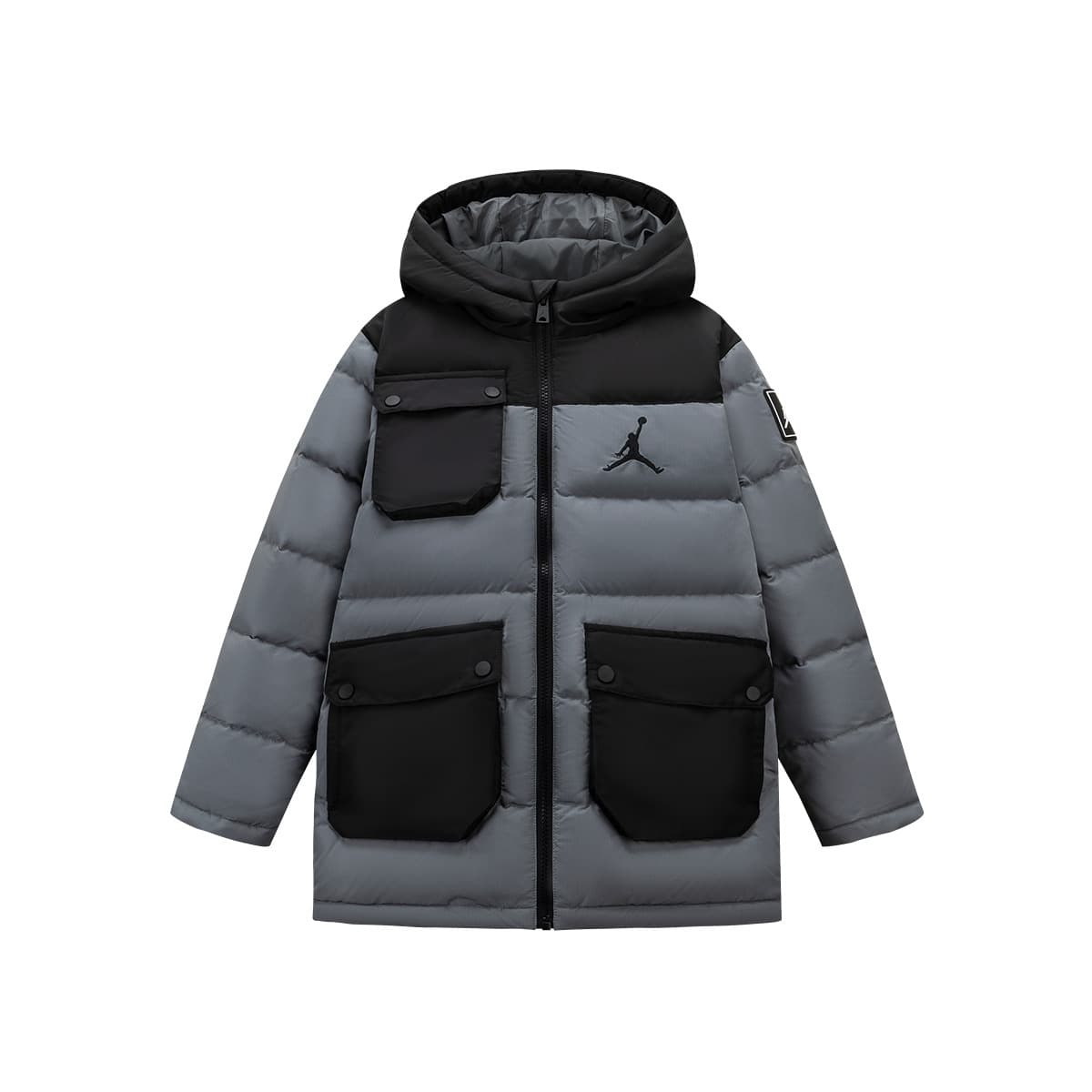 Jordan Classic Logo Large Pocket Comfortable Warm Down Jacket Детский Дымчато-серый - изображение 1