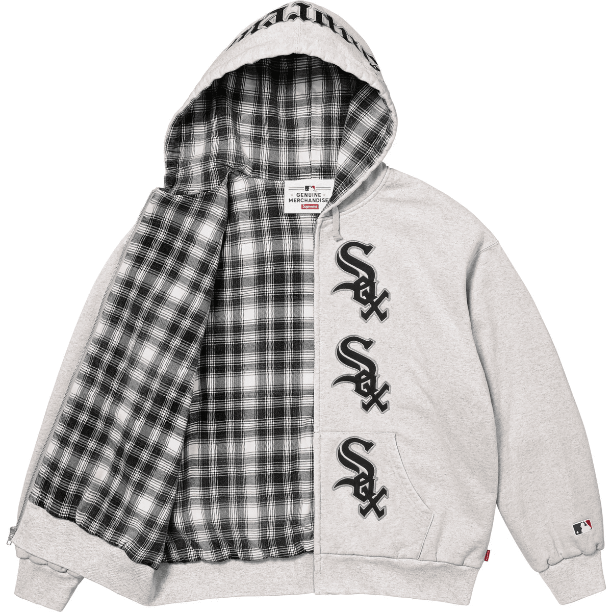 Кофта Supreme X Chicago White Sox ZIP UP Худи Свитшот Унисекс - изображение 3