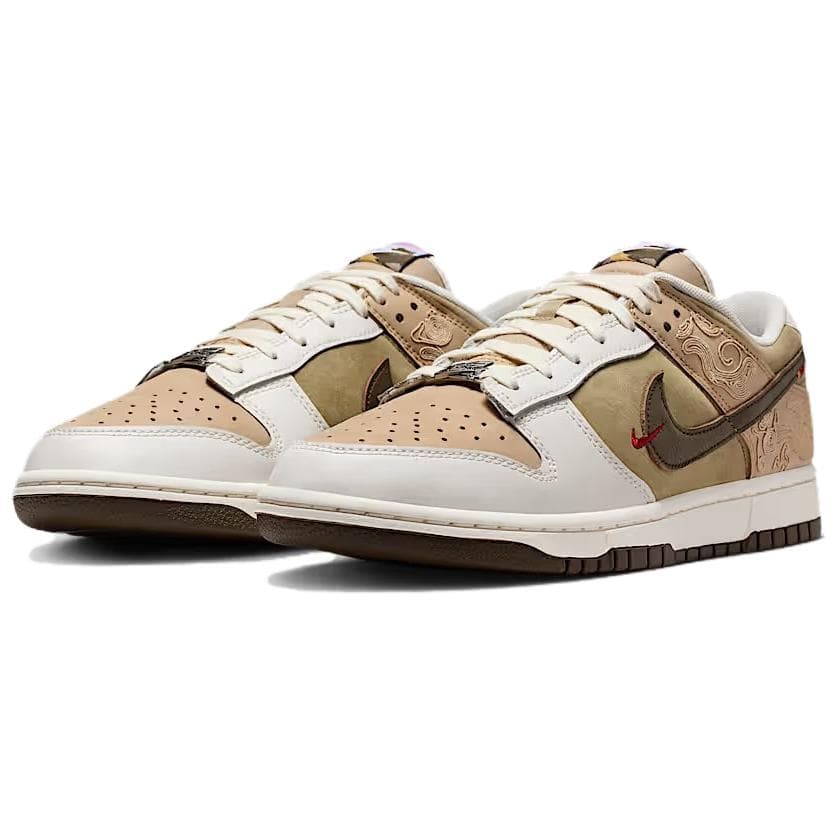 Кроссовки Nike Dunk Low Топ Скейтборд Обувь Мужской Бежевый умбра - изображение 3