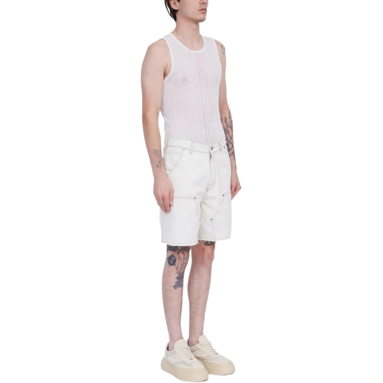 Джинсовые шорты MM6 Maison Margiela SS25 Джинсовые шорты Мужские Белые - изображение 4
