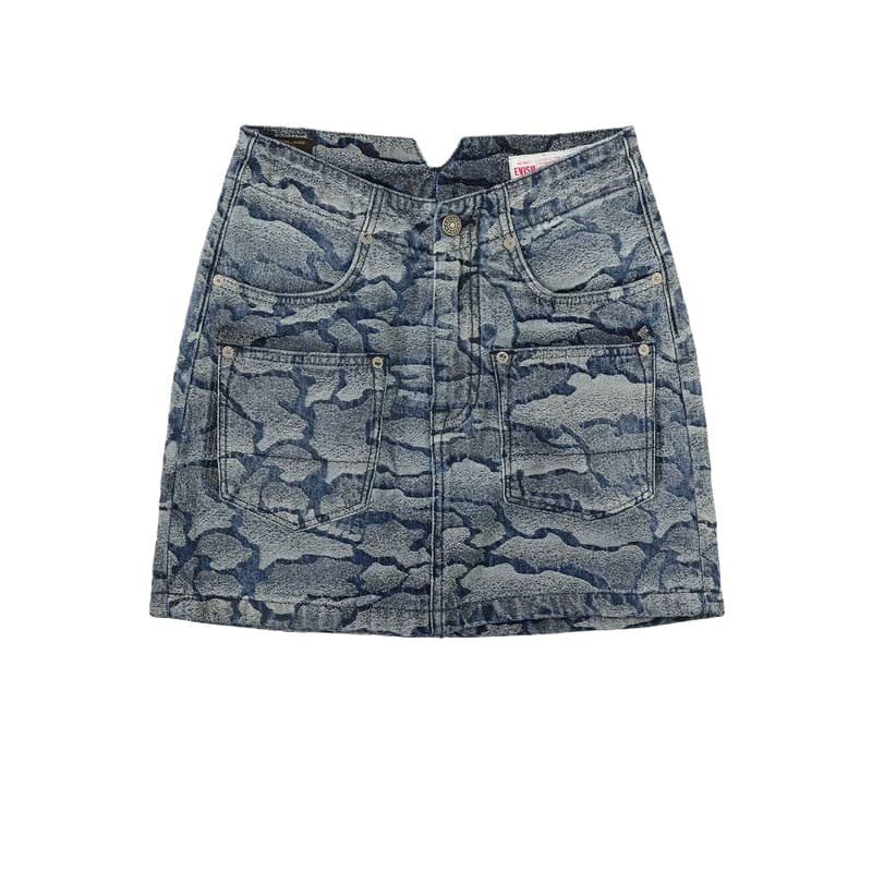 EVISU 2025 Осенние Джинсовые Короткие Юбки Женские - изображение 2