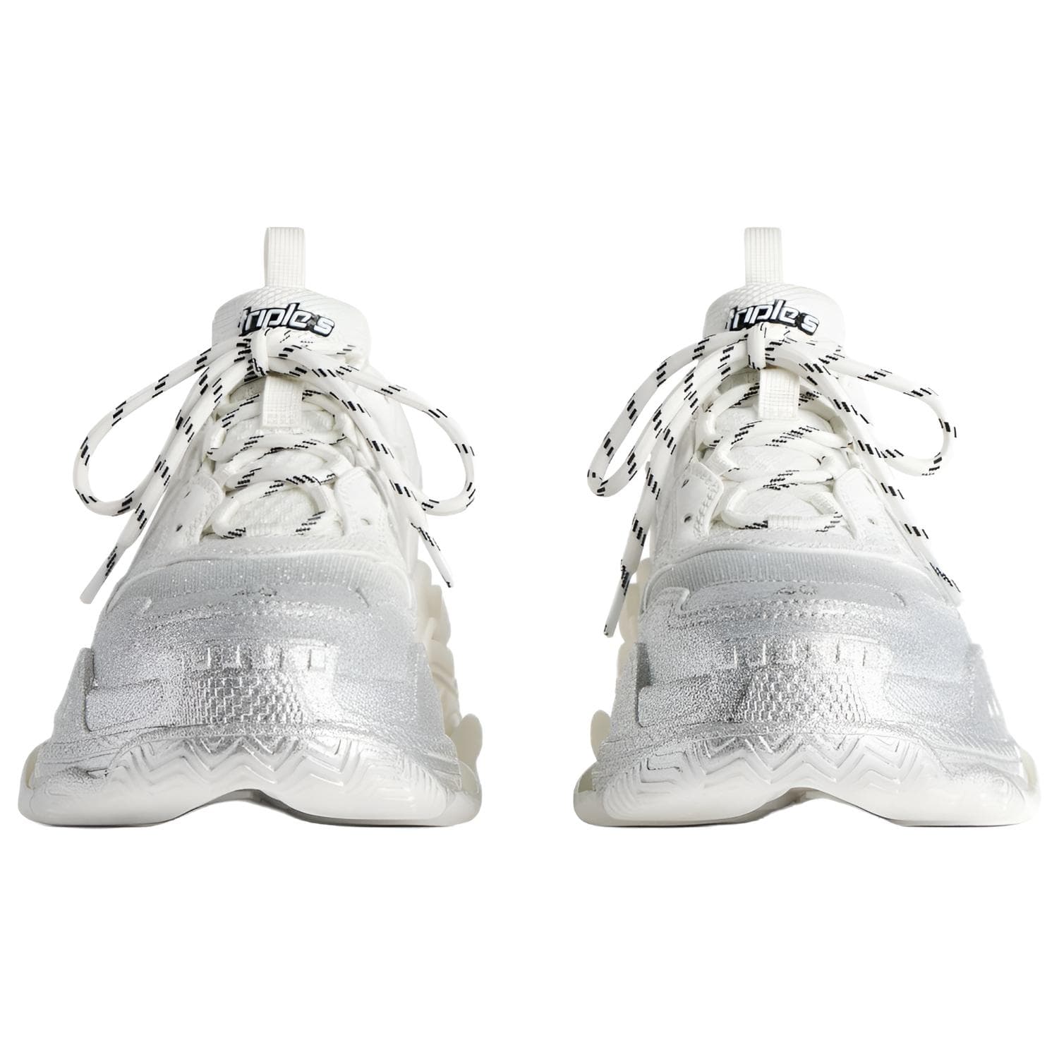 Кроссовки Balenciaga Triple S Low Топ Массивные кроссовки Women's White Серебряный - изображение 4