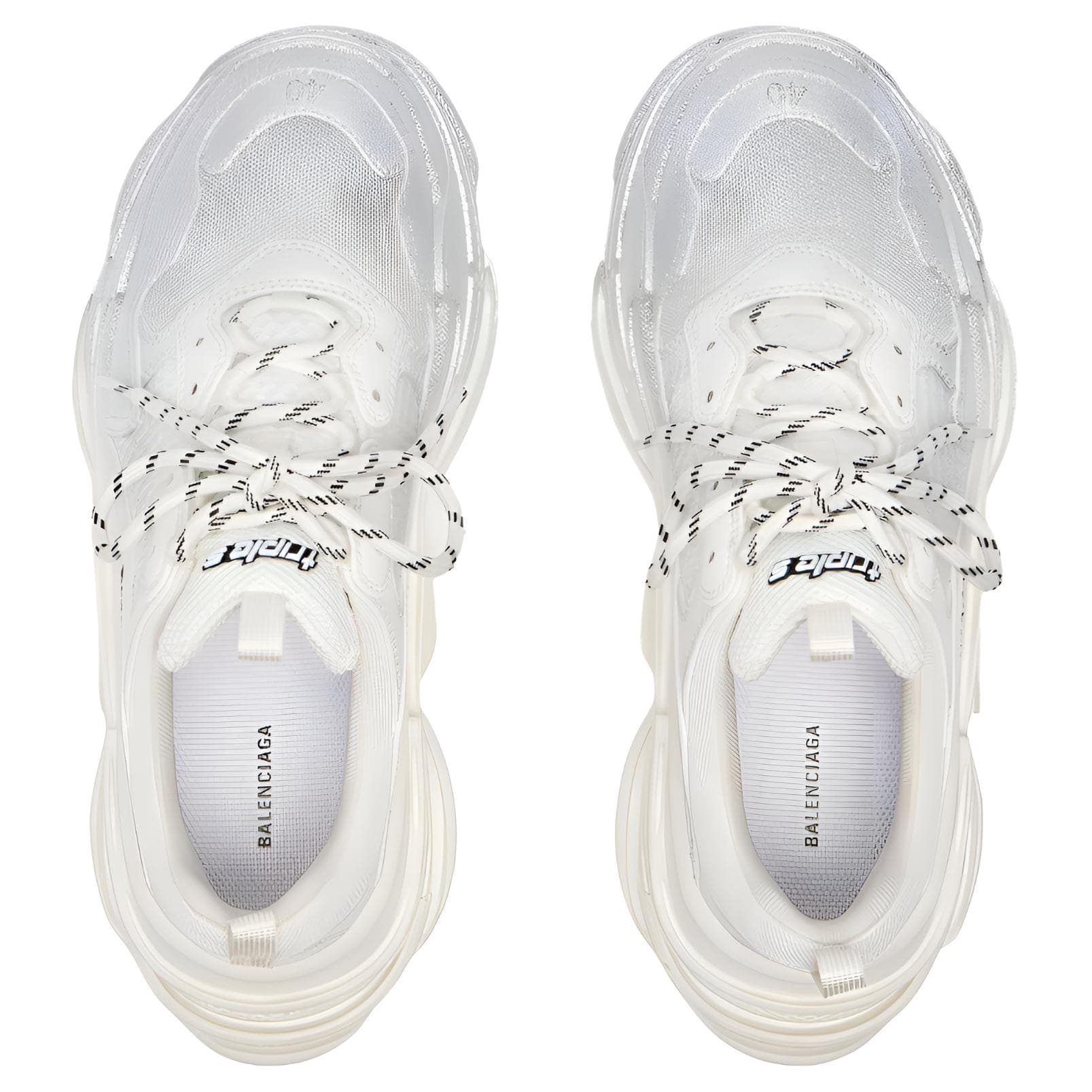 Кроссовки Balenciaga Triple S Low Топ Массивные кроссовки Women's White Серебряный - изображение 5
