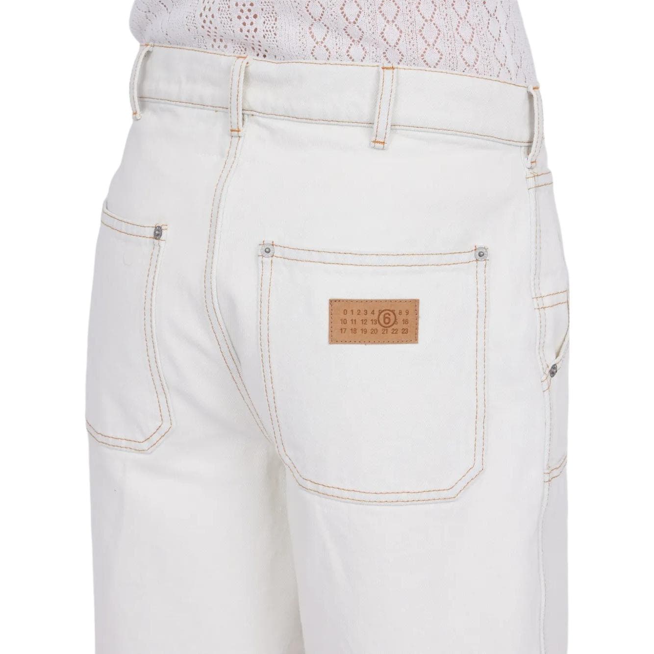 Джинсовые шорты MM6 Maison Margiela SS25 Джинсовые шорты Мужские Белые - изображение 5