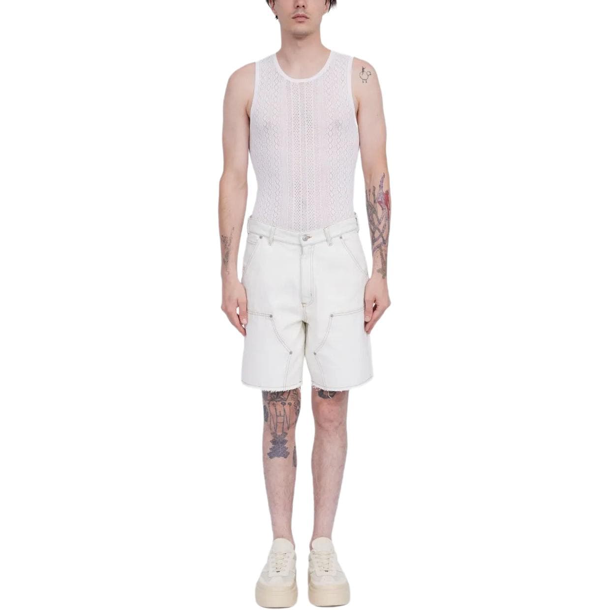 Джинсовые шорты MM6 Maison Margiela SS25 Джинсовые шорты Мужские Белые - изображение 2