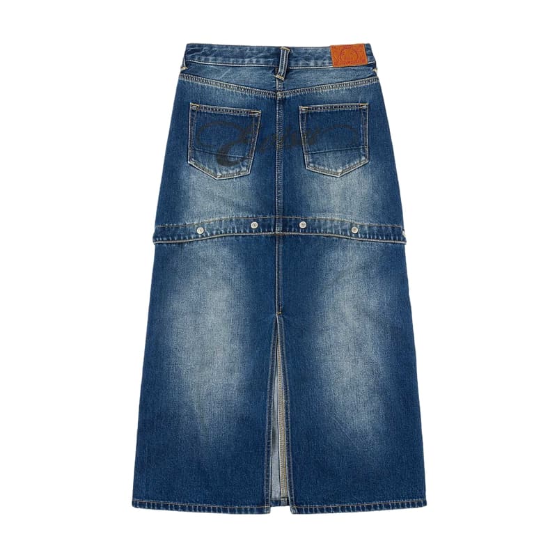EVISU 2025 Осенний Деним Длинная Юбка Женская - изображение 2