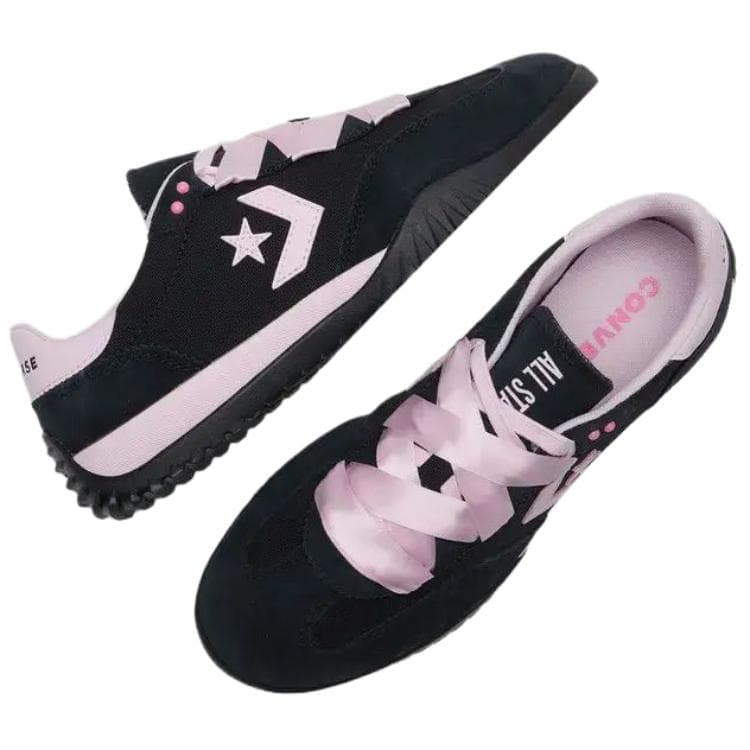 Кроссовки Converse Run Star Trainer Лента Падающие звезды Спортивный ретро стиль Удобный Лоу-топы Повседневный Унисекс Черный Розовый - изображение 4