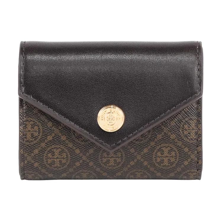 Кошелек Tory Burch T Monogram Покрытый холст Кошелек Маленький Женский Коричневый - изображение 1