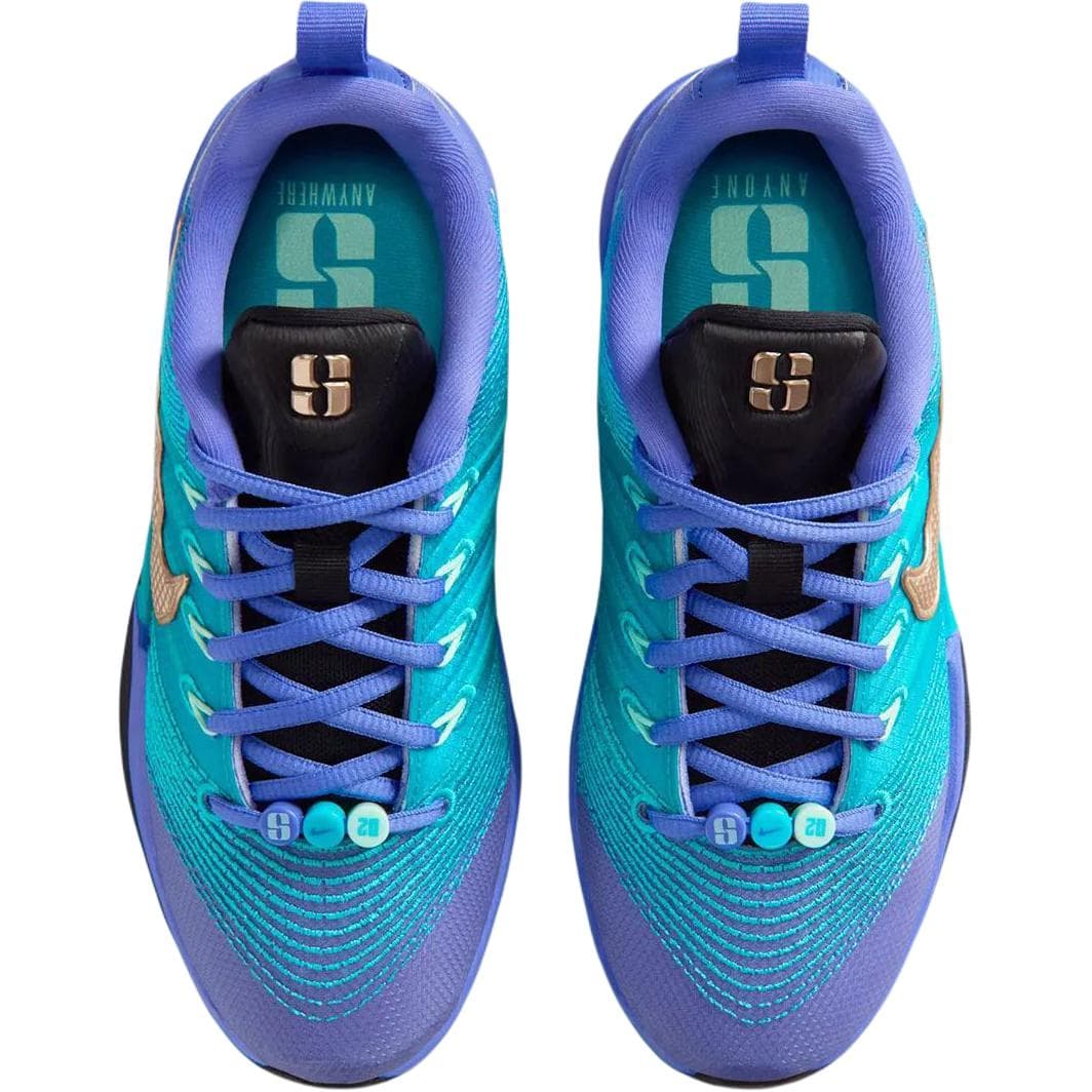 Кроссовки для баскетбола NIKE Sabrina 3 противоскользящие низкие баскетбольные кроссовки синий-фиолетовый детские - изображение 3